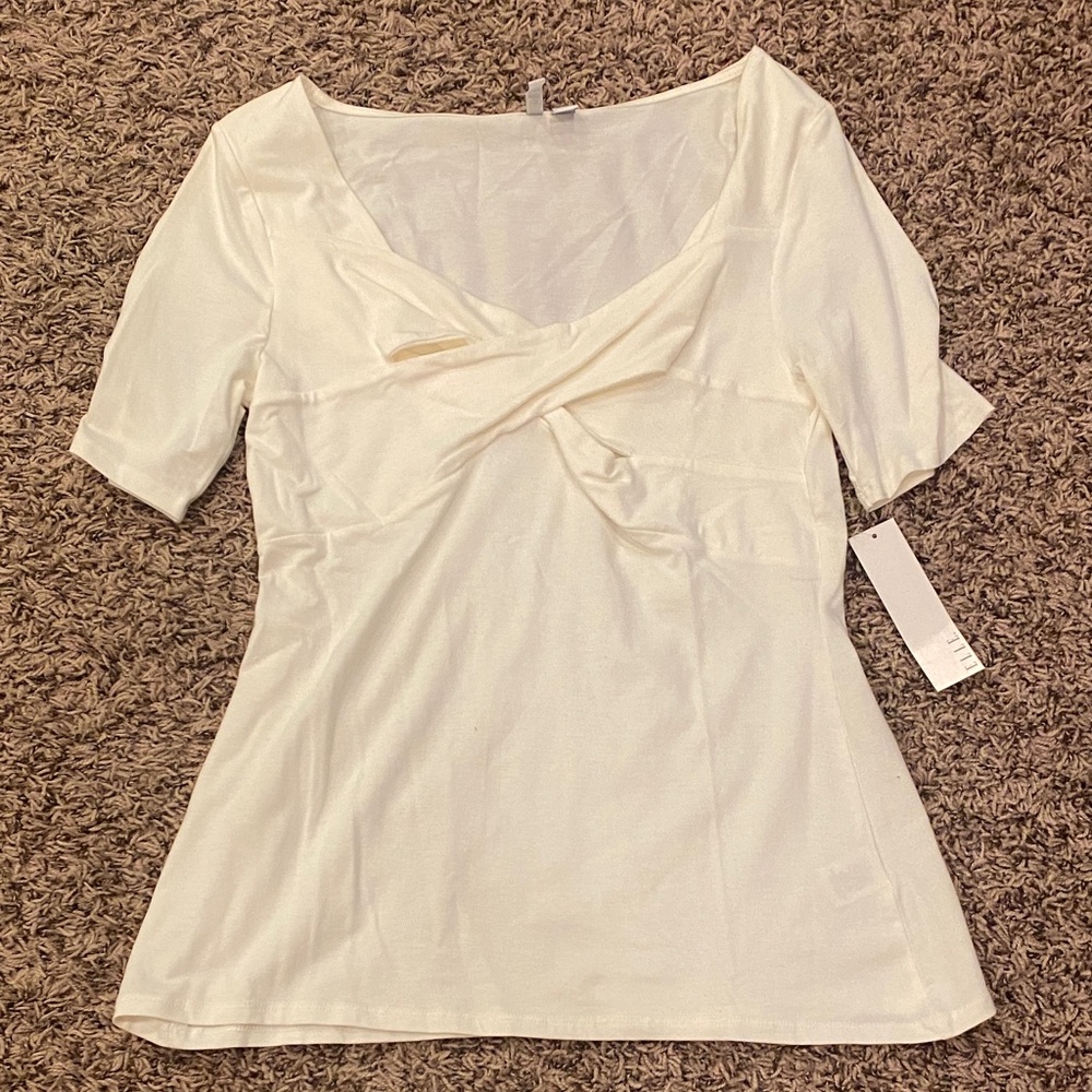Elle Cream half Sleeve Women's Top